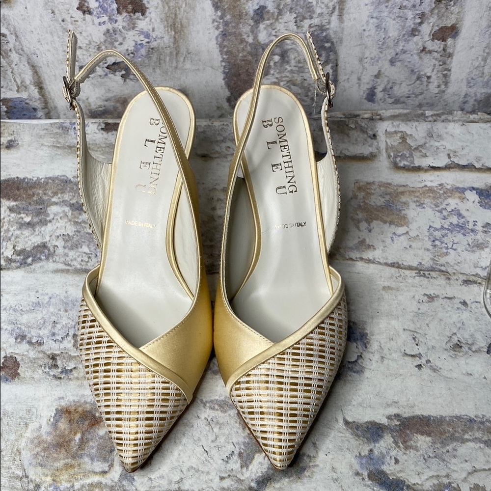 Something Bleu Etta Pointed Toe Asymmetric Slingback Pump